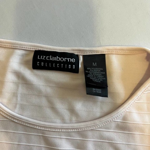 5/ $25 LIZ Claiborne Collection Pink striped shirt blouse M - Picture 3 of 4